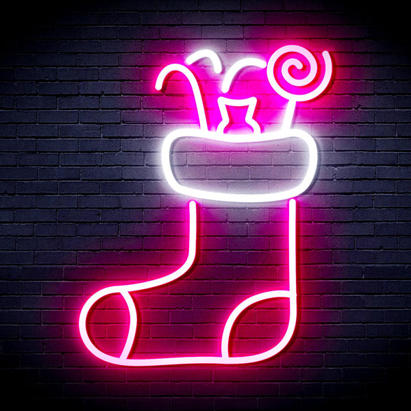 advpro-christmas-hat-with-cndies-ultra-bright-led-neon-sign-fnu0145 - White & Pink