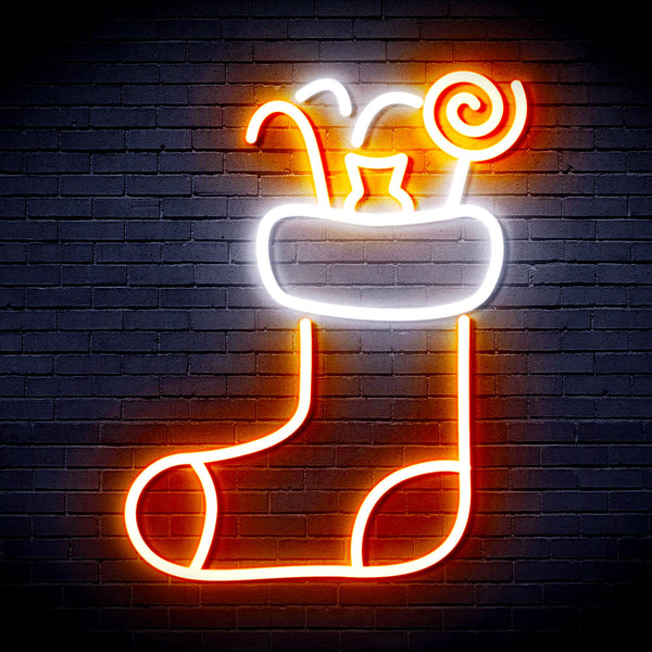 advpro-christmas-hat-with-cndies-ultra-bright-led-neon-sign-fnu0145 - White & Orange