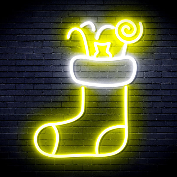 advpro-christmas-hat-with-cndies-ultra-bright-led-neon-sign-fnu0145 - White & Yellow