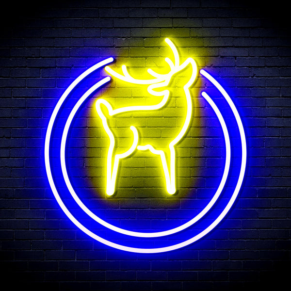 advpro-deer-ultra-bright-led-neon-sign-fnu0148 - Blue & Yellow