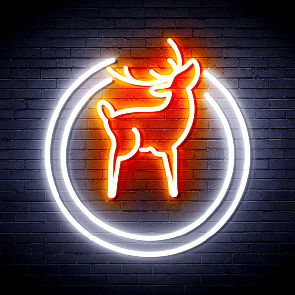 advpro-deer-ultra-bright-led-neon-sign-fnu0148 - White & Orange