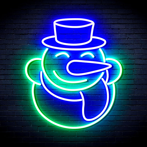 advpro-snow-man-ultra-bright-led-neon-sign-fnu0149 - Green & Blue