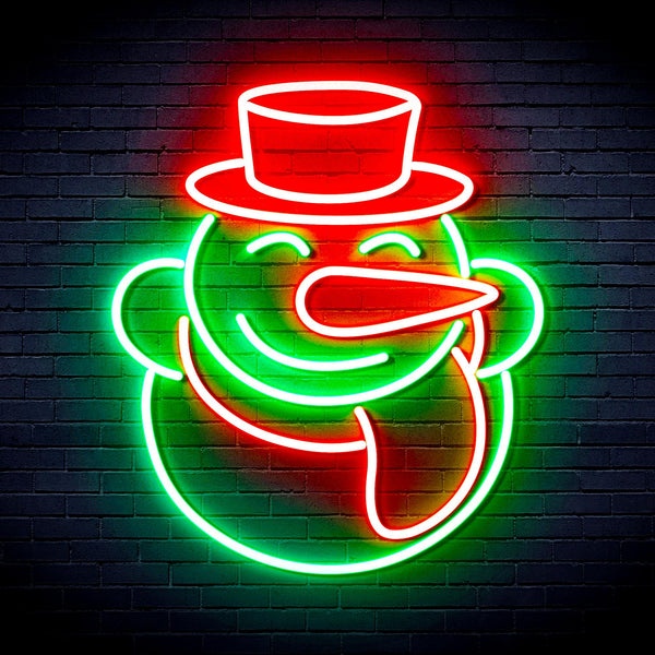 advpro-snow-man-ultra-bright-led-neon-sign-fnu0149 - Green & Red