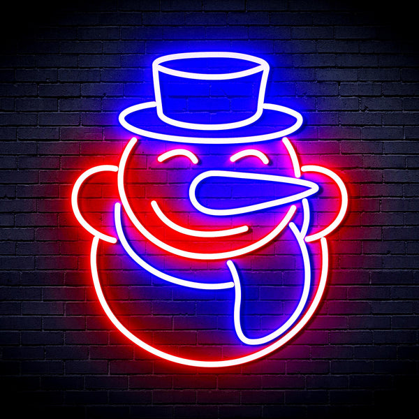 advpro-snow-man-ultra-bright-led-neon-sign-fnu0149 - Red & Blue