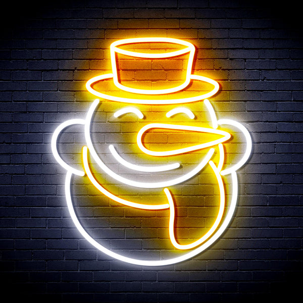 advpro-snow-man-ultra-bright-led-neon-sign-fnu0149 - White & Golden Yellow