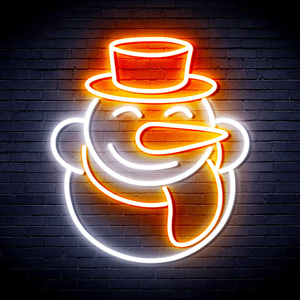 advpro-snow-man-ultra-bright-led-neon-sign-fnu0149 - White & Orange