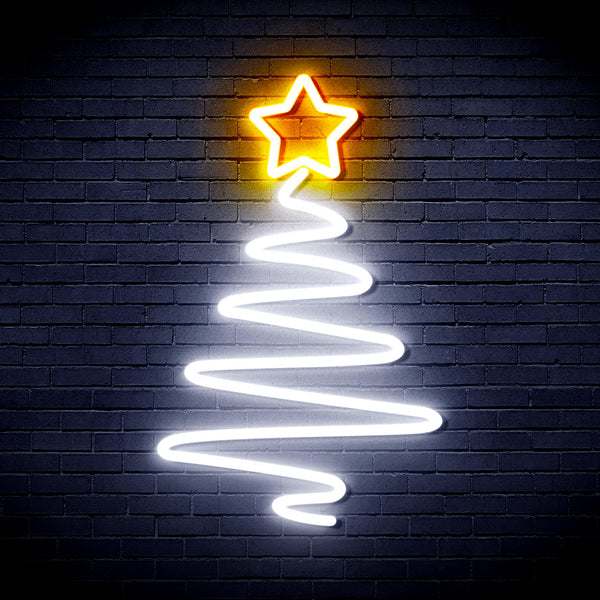 advpro-modern-christmas-tree-ultra-bright-led-neon-sign-fnu0152 - White & Golden Yellow