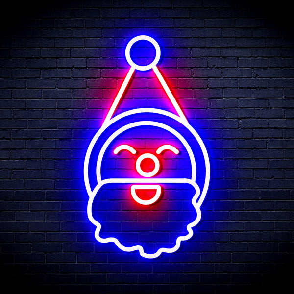 advpro-santa-claus-face-ultra-bright-led-neon-sign-fnu0153 - Blue & Red