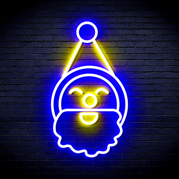 advpro-santa-claus-face-ultra-bright-led-neon-sign-fnu0153 - Blue & Yellow