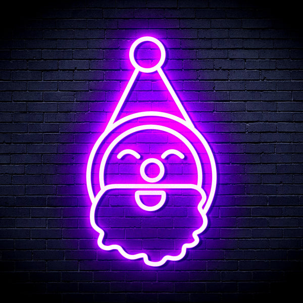 advpro-santa-claus-face-ultra-bright-led-neon-sign-fnu0153 - Purple