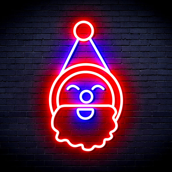 advpro-santa-claus-face-ultra-bright-led-neon-sign-fnu0153 - Red & Blue