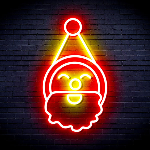 advpro-santa-claus-face-ultra-bright-led-neon-sign-fnu0153 - Red & Yellow