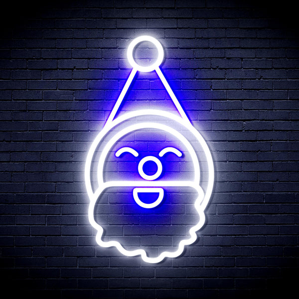 advpro-santa-claus-face-ultra-bright-led-neon-sign-fnu0153 - White & Blue