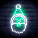 advpro-santa-claus-face-ultra-bright-led-neon-sign-fnu0153 - White & Green