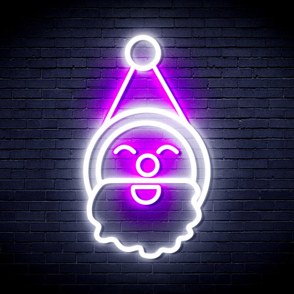 advpro-santa-claus-face-ultra-bright-led-neon-sign-fnu0153 - White & Purple