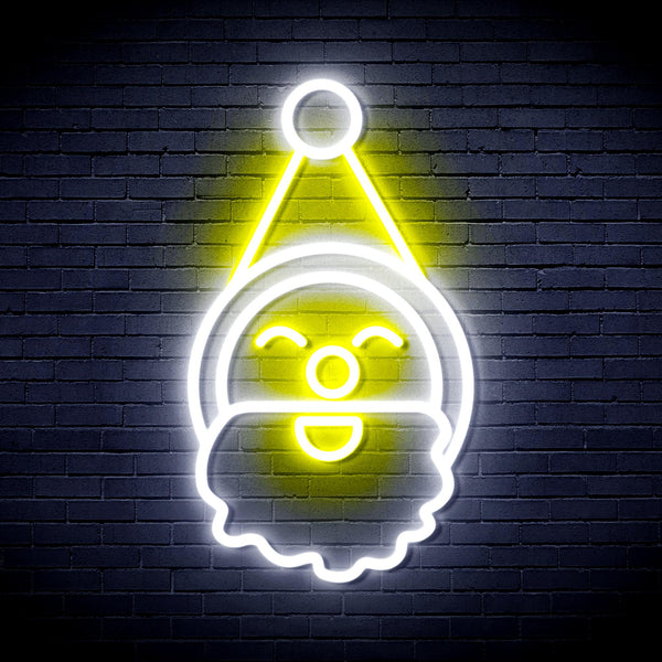 advpro-santa-claus-face-ultra-bright-led-neon-sign-fnu0153 - White & Yellow