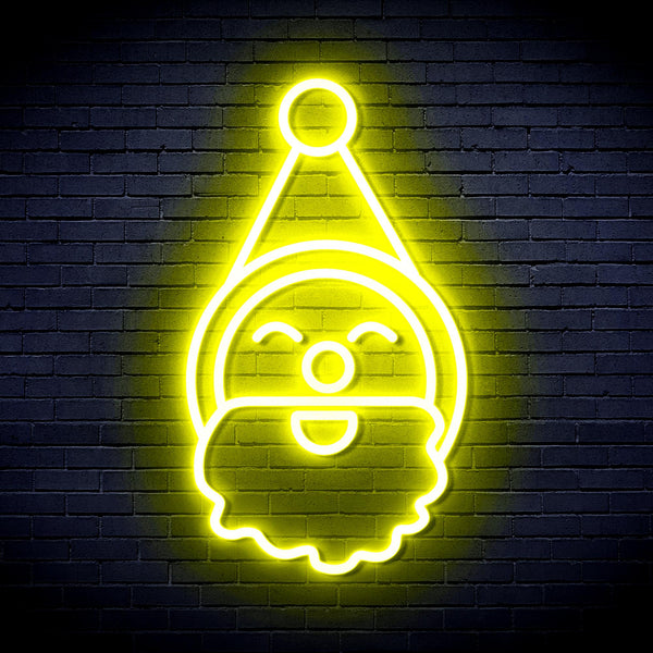 advpro-santa-claus-face-ultra-bright-led-neon-sign-fnu0153 - Yellow