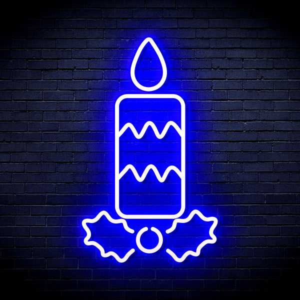 advpro-christmas-candle-ultra-bright-led-neon-sign-fnu0156 - Blue