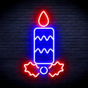advpro-christmas-candle-ultra-bright-led-neon-sign-fnu0156 - Blue & Red