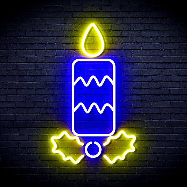 advpro-christmas-candle-ultra-bright-led-neon-sign-fnu0156 - Blue & Yellow