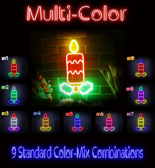 advpro-christmas-candle-ultra-bright-led-neon-sign-fnu0156 - Multi-Color