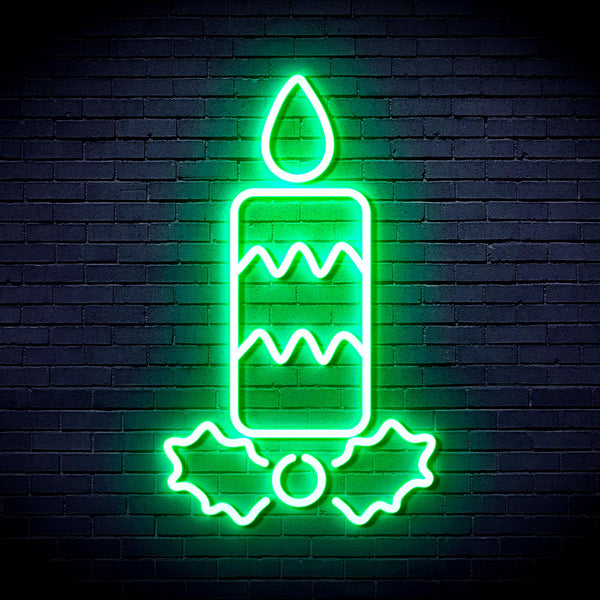 advpro-christmas-candle-ultra-bright-led-neon-sign-fnu0156 - Green