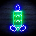 advpro-christmas-candle-ultra-bright-led-neon-sign-fnu0156 - Green & Blue