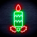 advpro-christmas-candle-ultra-bright-led-neon-sign-fnu0156 - Green & Red