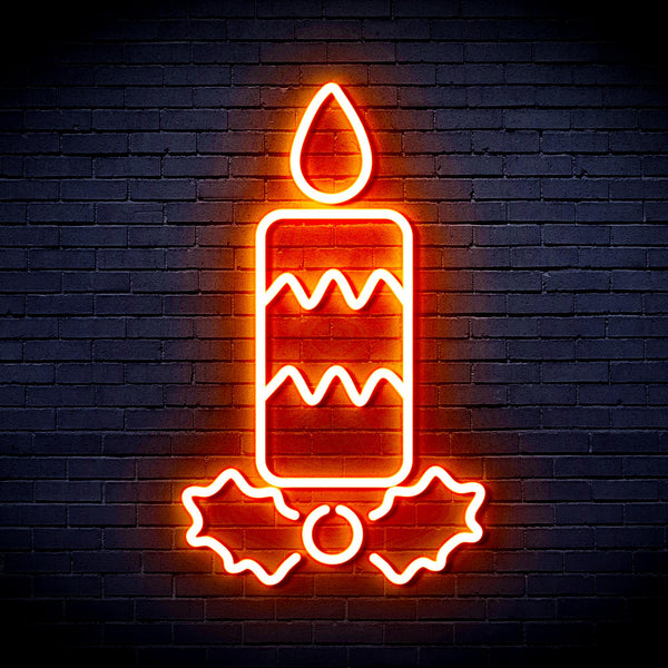 advpro-christmas-candle-ultra-bright-led-neon-sign-fnu0156 - Orange