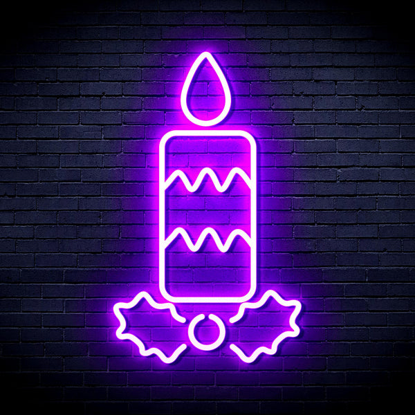 advpro-christmas-candle-ultra-bright-led-neon-sign-fnu0156 - Purple