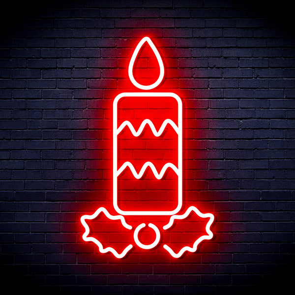 advpro-christmas-candle-ultra-bright-led-neon-sign-fnu0156 - Red