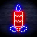 advpro-christmas-candle-ultra-bright-led-neon-sign-fnu0156 - Red & Blue