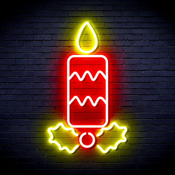 advpro-christmas-candle-ultra-bright-led-neon-sign-fnu0156 - Red & Yellow