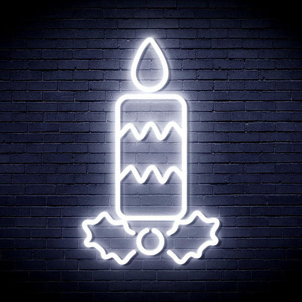advpro-christmas-candle-ultra-bright-led-neon-sign-fnu0156 - White