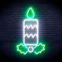 advpro-christmas-candle-ultra-bright-led-neon-sign-fnu0156 - White & Green
