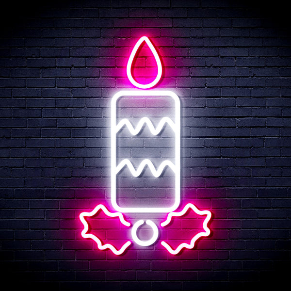 advpro-christmas-candle-ultra-bright-led-neon-sign-fnu0156 - White & Pink