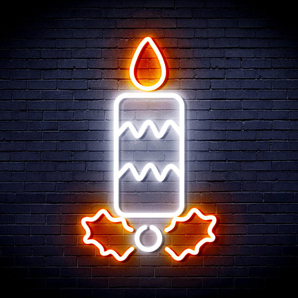advpro-christmas-candle-ultra-bright-led-neon-sign-fnu0156 - White & Orange