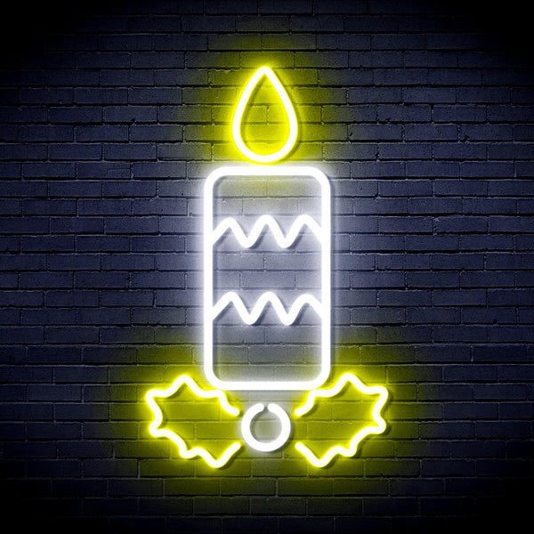 advpro-christmas-candle-ultra-bright-led-neon-sign-fnu0156 - White & Yellow