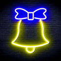 advpro-christmas-bell-with-ribbon-ultra-bright-led-neon-sign-fnu0161 - Blue & Yellow