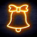 advpro-christmas-bell-with-ribbon-ultra-bright-led-neon-sign-fnu0161 - Golden Yellow