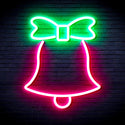 advpro-christmas-bell-with-ribbon-ultra-bright-led-neon-sign-fnu0161 - Green & Pink
