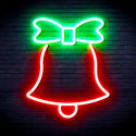 advpro-christmas-bell-with-ribbon-ultra-bright-led-neon-sign-fnu0161 - Green & Red