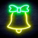 advpro-christmas-bell-with-ribbon-ultra-bright-led-neon-sign-fnu0161 - Green & Yellow