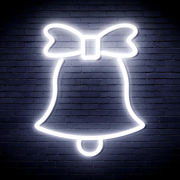 advpro-christmas-bell-with-ribbon-ultra-bright-led-neon-sign-fnu0161 - White