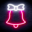 advpro-christmas-bell-with-ribbon-ultra-bright-led-neon-sign-fnu0161 - White & Pink