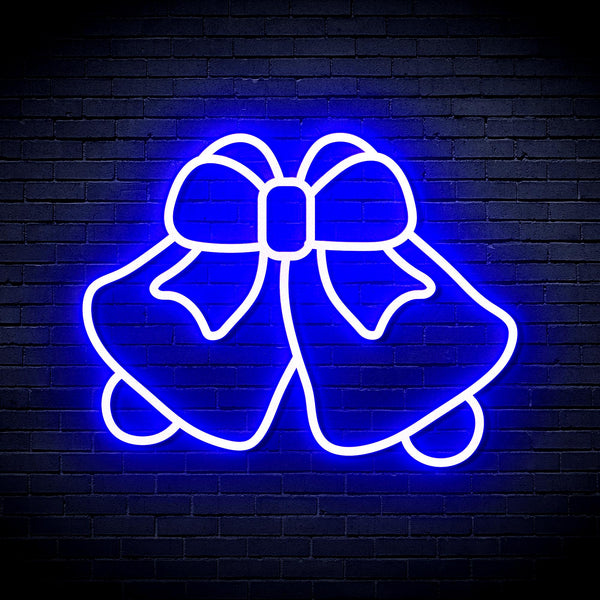 advpro-christmas-bell-with-ribbon-ultra-bright-led-neon-sign-fnu0162 - Blue