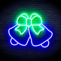 advpro-christmas-bell-with-ribbon-ultra-bright-led-neon-sign-fnu0162 - Green & Blue