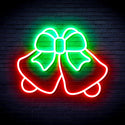 advpro-christmas-bell-with-ribbon-ultra-bright-led-neon-sign-fnu0162 - Green & Red