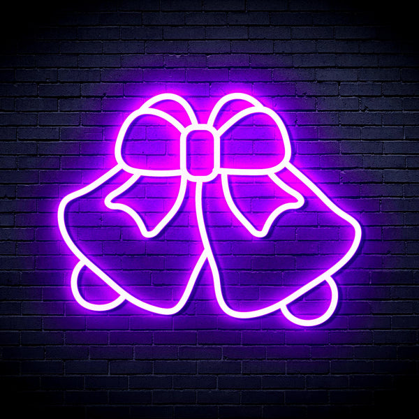 advpro-christmas-bell-with-ribbon-ultra-bright-led-neon-sign-fnu0162 - Purple