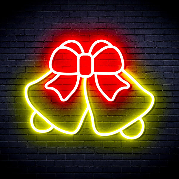 advpro-christmas-bell-with-ribbon-ultra-bright-led-neon-sign-fnu0162 - Red & Yellow